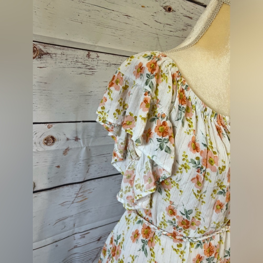 Cupcake and Cashmere Woman’s White Floral Lightweight Raylon Dress Size Large - Picture 4 of 8